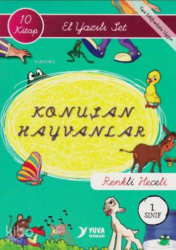 Konuşan Hayvanlar El Yazılı Set 10 Kitap; Renkli Heceli 1. Sınıf