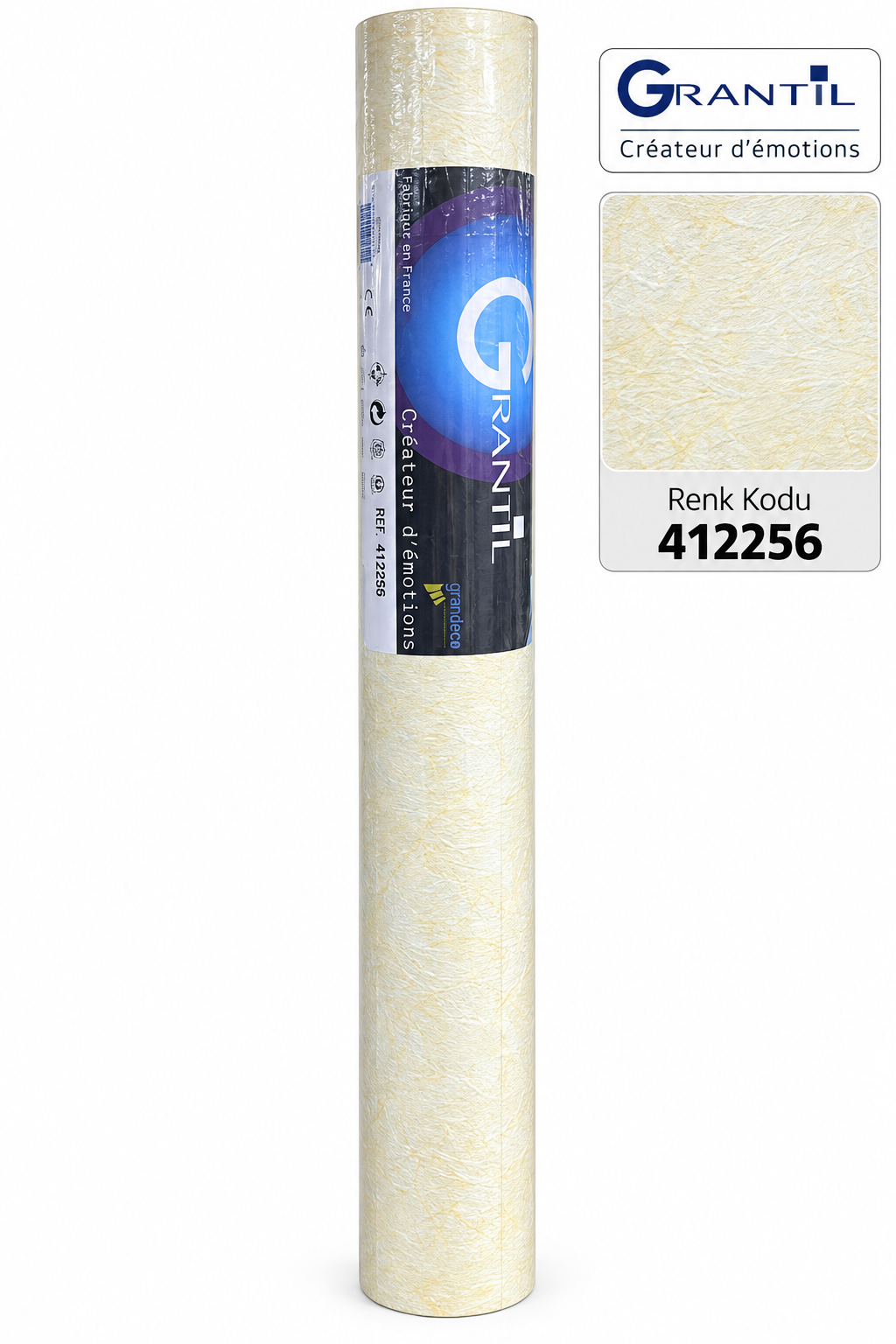 Grantil 412256 Dekoratif Duvar Kağıdı – Krem Dokulu Desen
