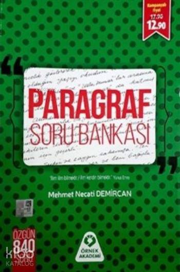 Örnek Akademi Yayınları Paragraf Soru Bankası Örnek Akademi