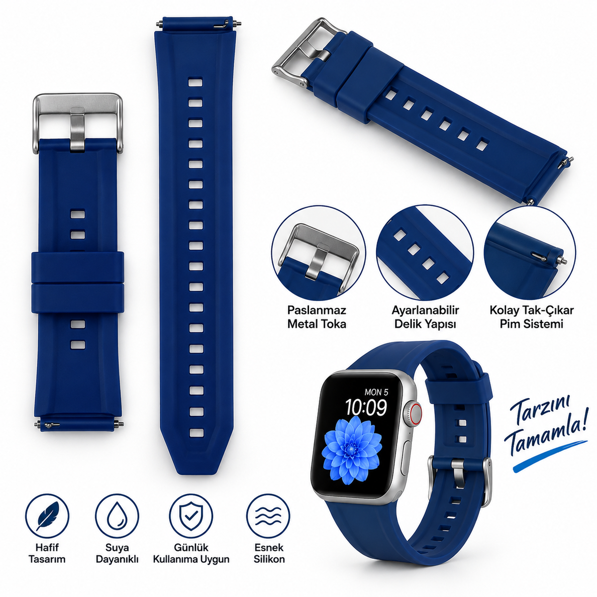 Apple Watch Uyumlu Esnek Silikon Kordon