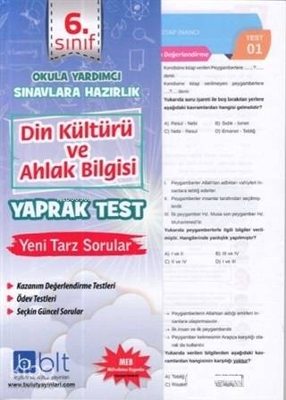 Bulut Eğitim ve Kültür Yayınları Eğitim 6. Sınıf Din Kültürü Ve Ahlak Bilgisi Yaprak Test