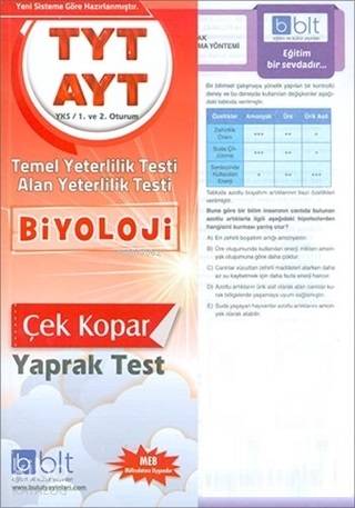Bulut Eğitim ve Kültür Yayınları Eğitim TYT AYT Biyoloji Çek Kopar Yaprak Test