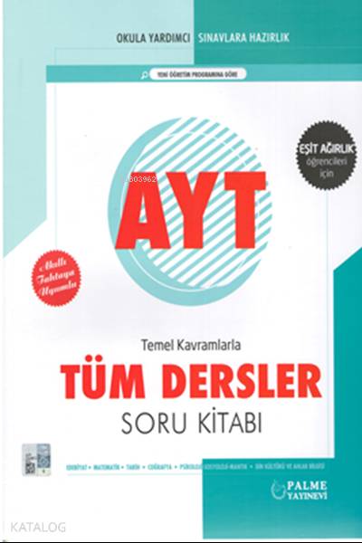 Palme Yayınları AYT Eşit Ağırlık Tüm Dersler Soru Bankası Palme