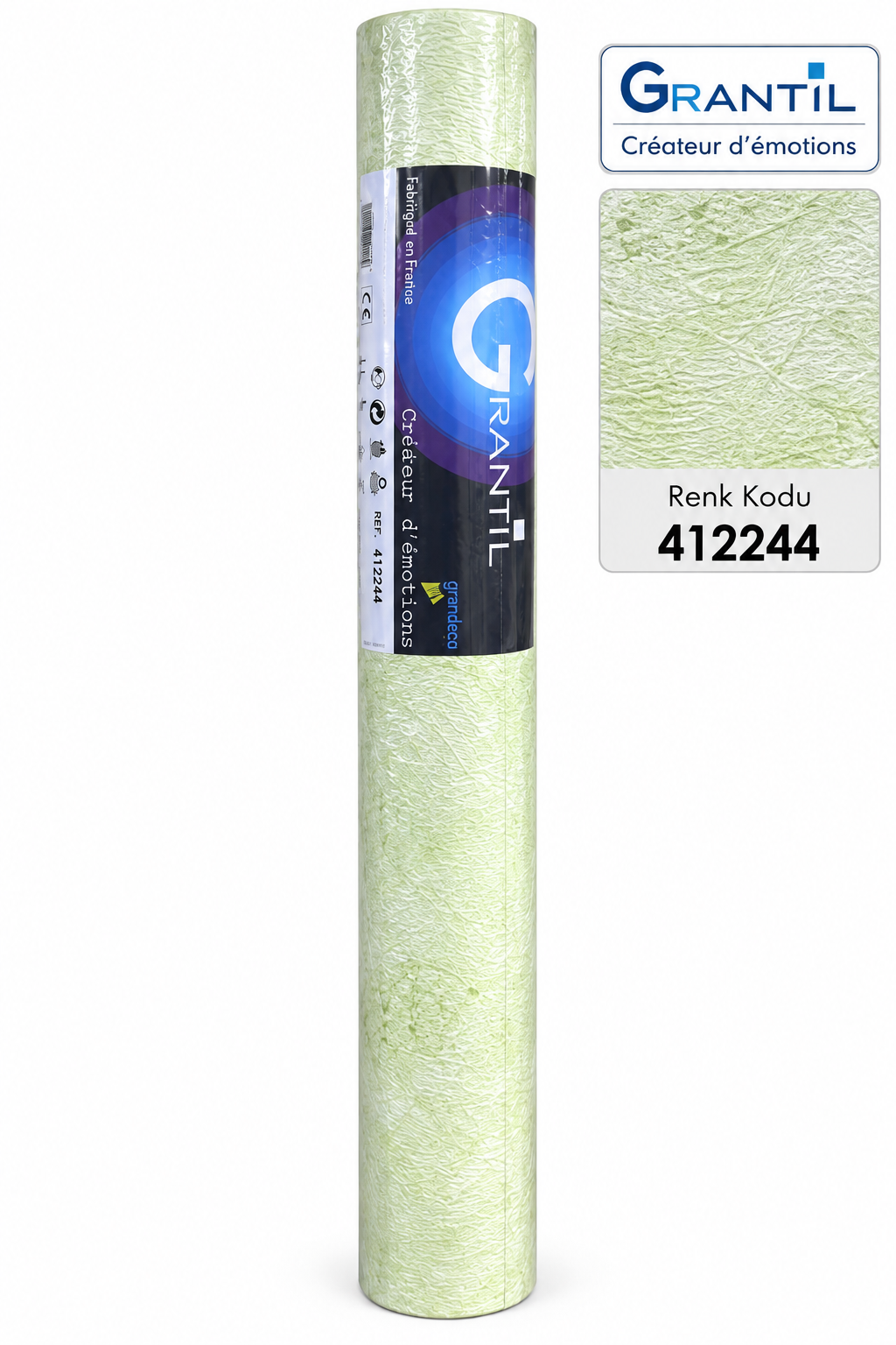 Grantil 412244 Dekoratif Duvar Kağıdı – Açık Yeşil Dokulu Desen