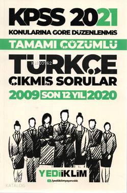KPSS 2021 Türkçe Son 12 Yıl Çıkmış Sorular