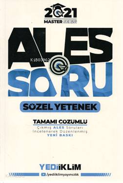 Yediiklim Yayınları 2021 Master Serisi ALES Sözel Yetenek Tamamı Çözümlü Soru Bankası