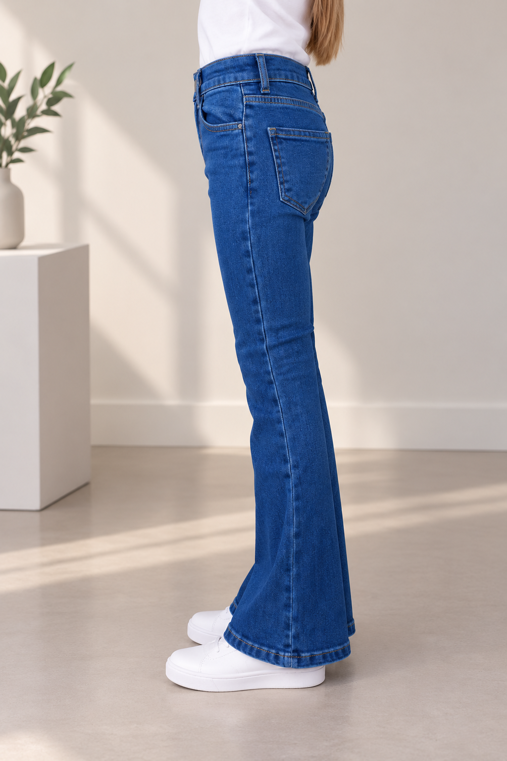 kız çocuk İspanyol paça jean pantolon