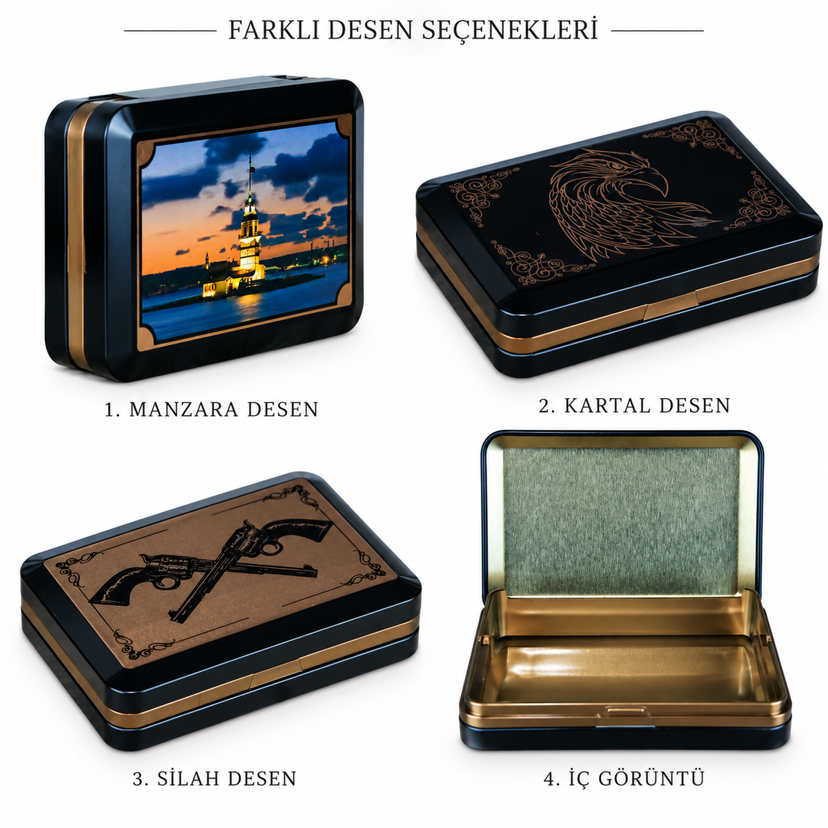 Şık Tasarımlı Kapaklı Metal Sigara Tabakası