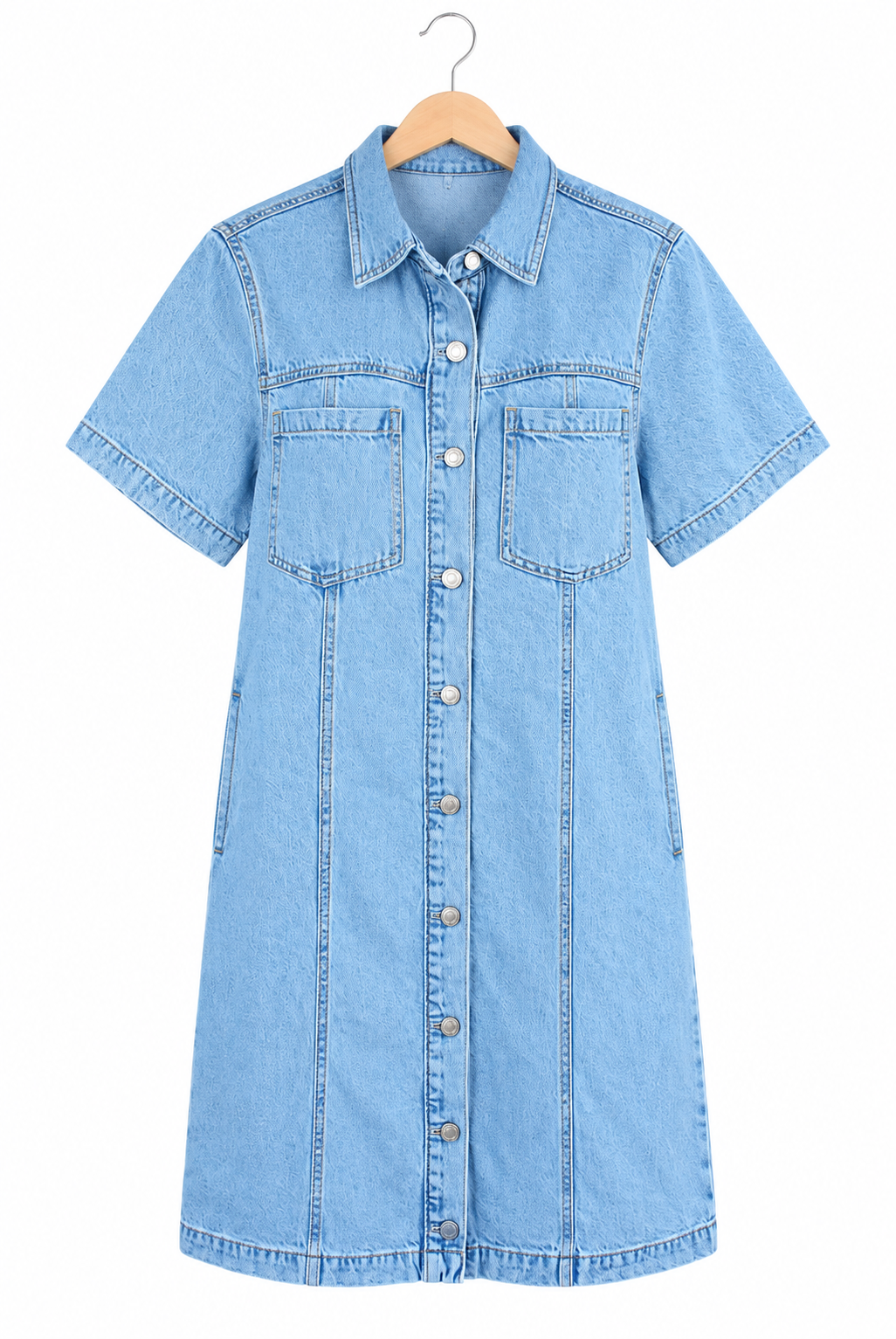 UltraSoft Denim Mini Gömlek Elbise