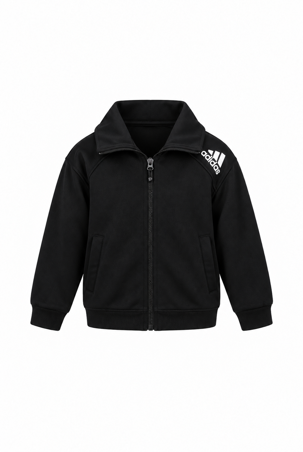 Erkek Çocuk Fermuarlı Dik Yaka Sweatshirt – Siyah