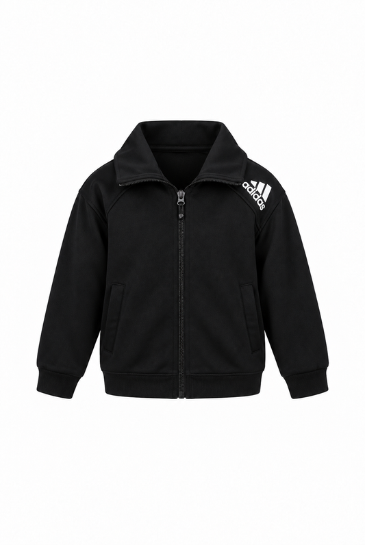 Erkek Çocuk Fermuarlı Dik Yaka Sweatshirt – Siyah