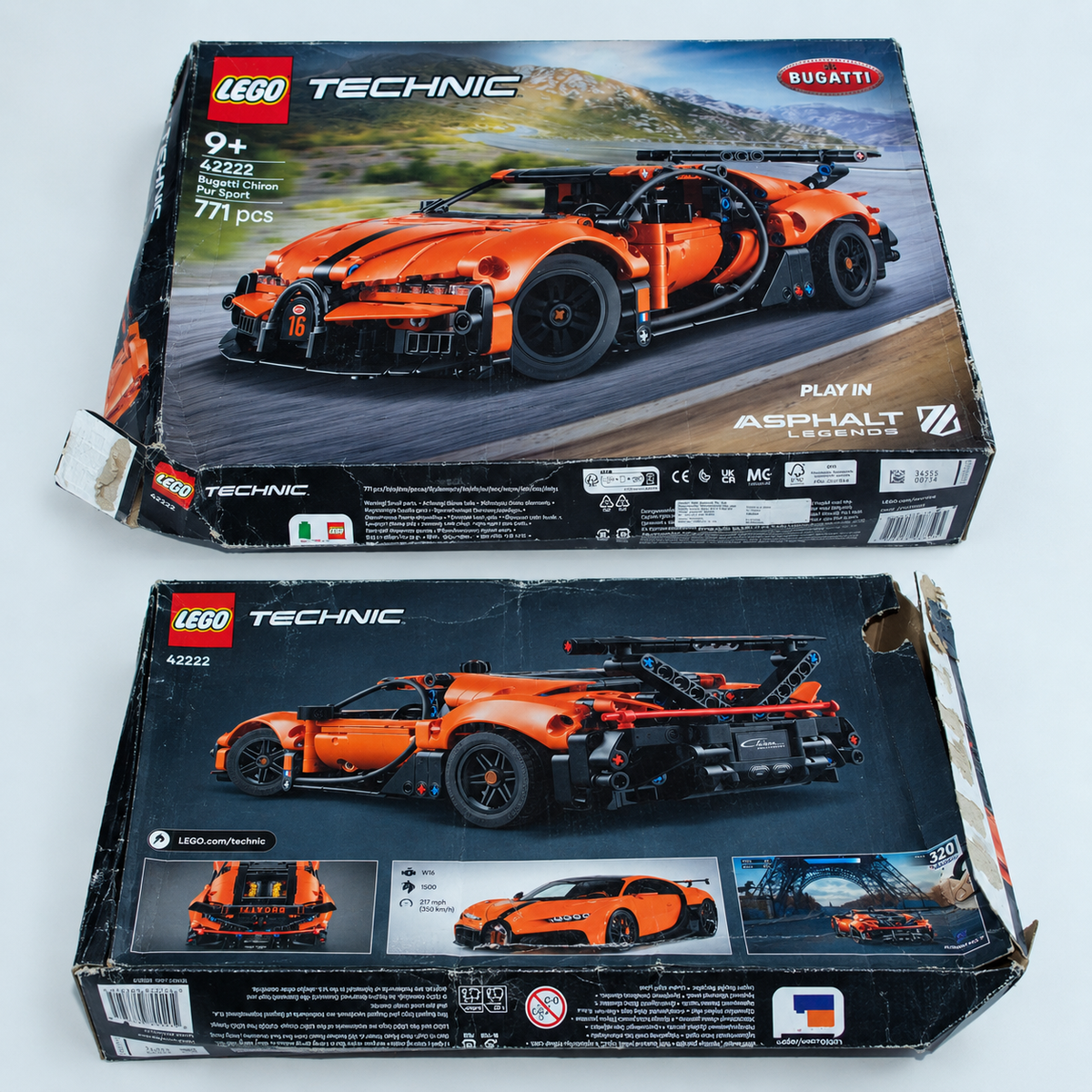 LEGO Technic Bugatti Chiron Pur Sport 42222 – 771 Parça – Kutusu Hasarlı SIFIR ÜRÜN