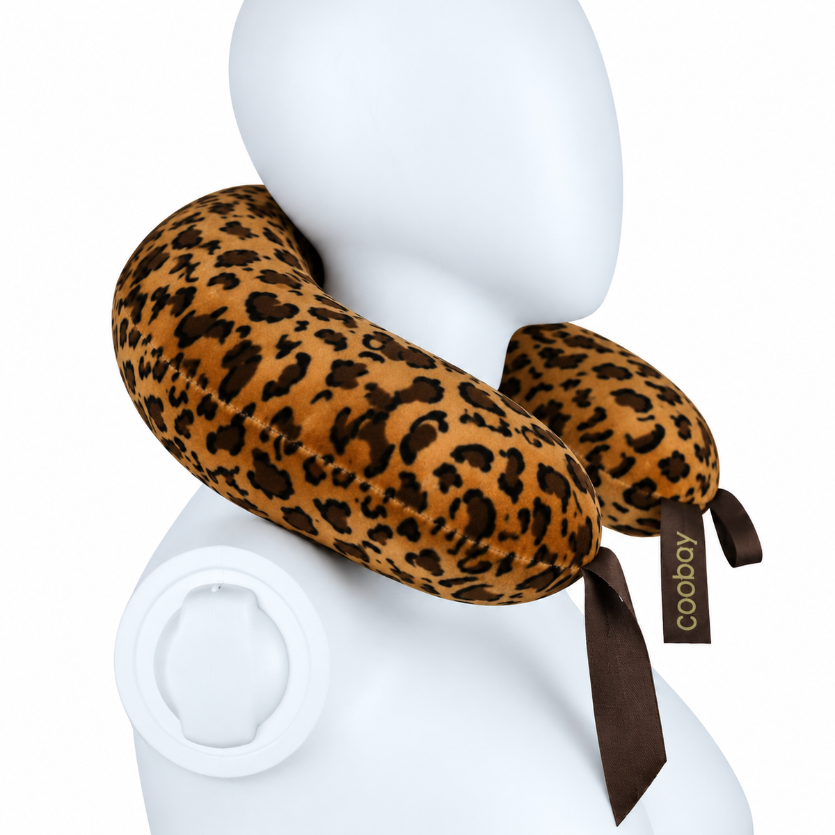 Leopar Desenli Peluş Seyahat Boyun Yastığı
