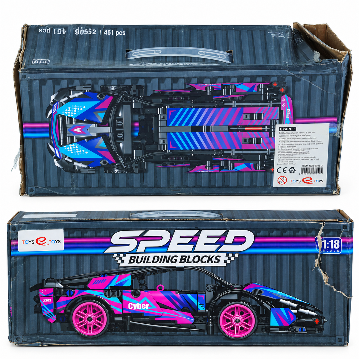 Lego Speed Building Blocks Yarış Arabası Yapım Seti 90505 – 451 Parça – 1:18 – Kutusu Hasarlı