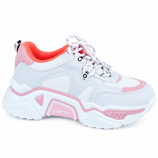 Beyaz & Pembe Chunky Kadın Sneaker