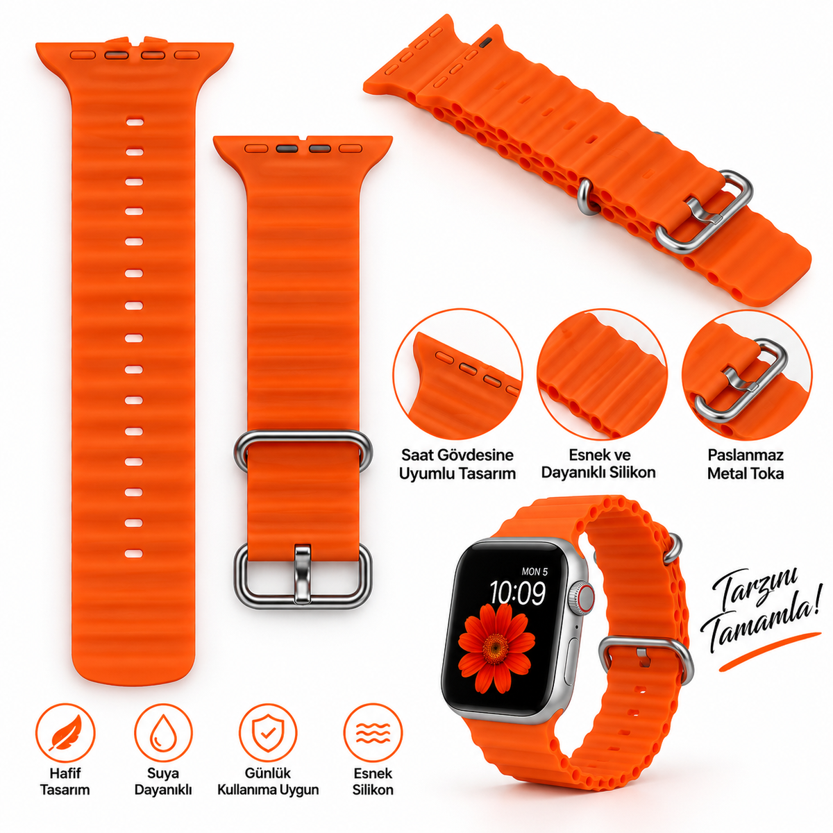 Apple Watch Uyumlu Esnek Silikon Kordon
