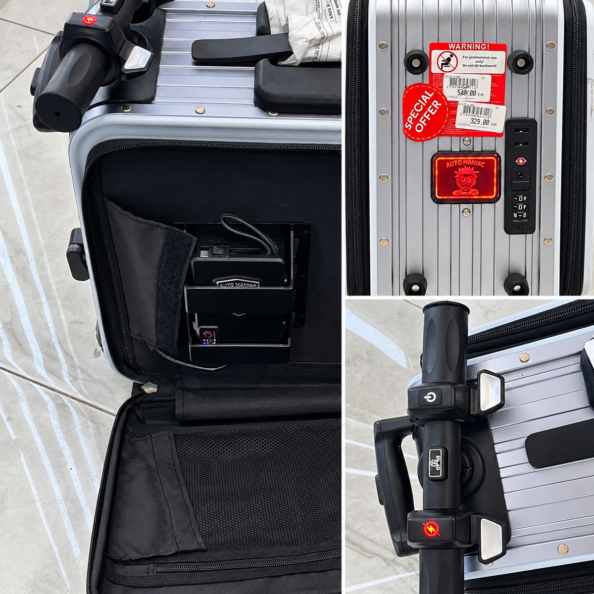 OUTLET-ELEKTRİKLİ BİNEBİLİR VALİZ – VALİZ VE SCOOTER BİR ARADA!