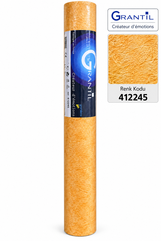 Grantil 412245 Dekoratif Duvar Kağıdı – Turuncu Dokulu Desen