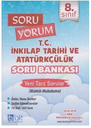 Bulut Eğitim ve Kültür Yayınları Eğitim 8. Sınıf Soru Yorum T.C. İnkılap Tarihi ve Atatürkçülük Soru Bankası
