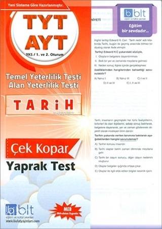 Bulut Eğitim ve Kültür Yayınları Eğitim TYT AYT Tarih Çek Kopar Yaprak Test