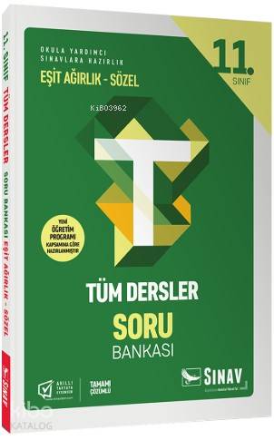 Sınav Dergisi Yayınları 11. Sınıf Tüm Dersler Eşit Ağırlık Sözel Soru Bankası Sınav Dergisi