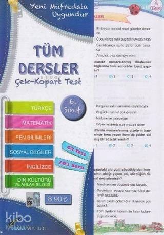 6.Sınıf Tüm Dersler Çek Kopart Yaprak Test