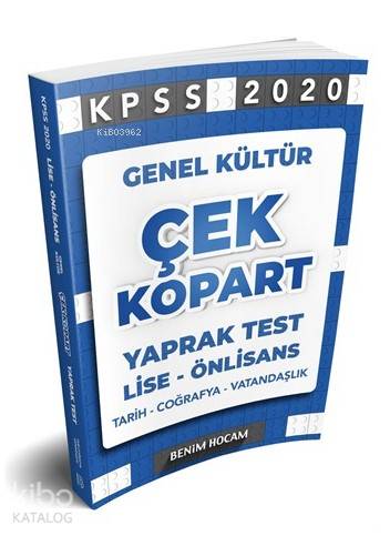 2020 Lise-Önlisans G-K Çek Kopart Yaprak Test Benim Hocam Yayınları
