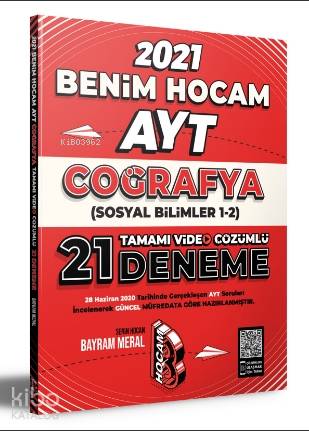 Benim Hocam Yayınları 2021 AYT Coğrafya Tamamı Video Çözümlü 21 Deneme Sınavı