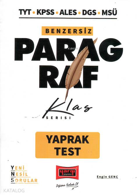 KPSS-ALES-DGS-TYT-MSÜ Klas Serisi Paragraf Yaprak Test
