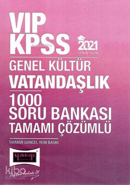 KPSS 2021 VIP Genel Kültür Vatandaşlık 1000 Soru Bankası