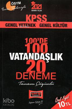 KPSS 2021 100'De 100 Vatandaşlık Tamamı Çözümlü 20'li Deneme