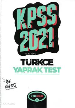 KPSS 2021 Türkçe Yaprak Test