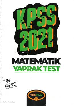 Yediiklim Yayınları KPSS 2021 Genel Yetenek Matematik Çek Kopart Yaprak Test