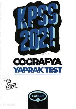 Yediiklim Yayınları KPSS 2021 Genel Kültür Coğrafya Çek Kopart Yaprak Test