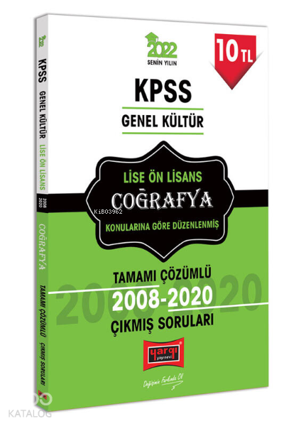 Yargı Yayınevi KPSS 2022 Lise Ön Lisans Coğrafya Konularına Göre Düzenlenmiş Çıkmış Sorular Çözümlü Çıkmış Sorular