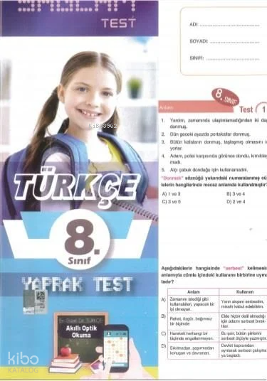 Molekül 8. Sınıf Türkçe Sağlam Yaprak Test Poşetliyeni