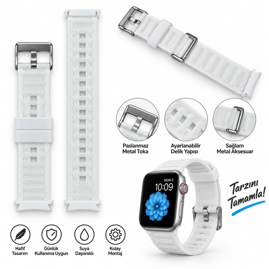 Apple Watch Uyumlu Dokuma Kumaş Kordon