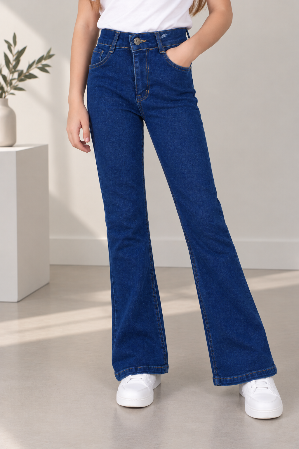 kız çocuk geniş paça jean pantolon