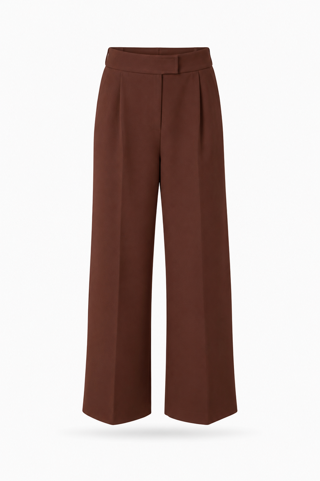 Kahverengi Yüksek Bel Bol Paça Pantolon