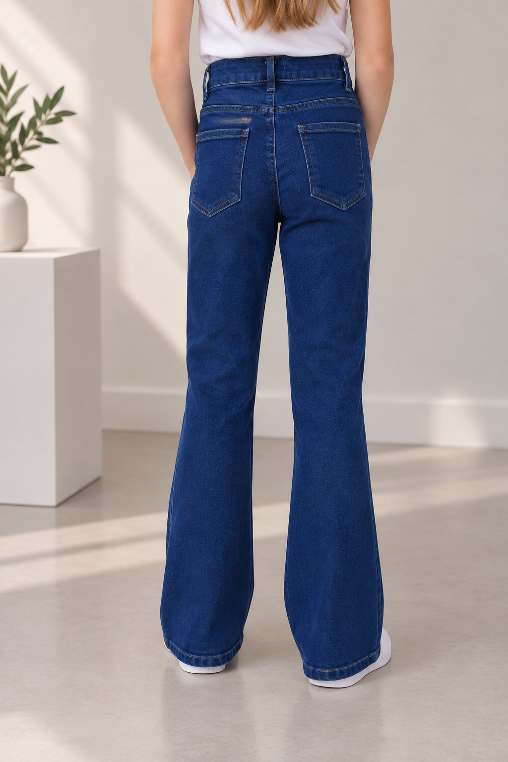 kız çocuk geniş paça jean pantolon
