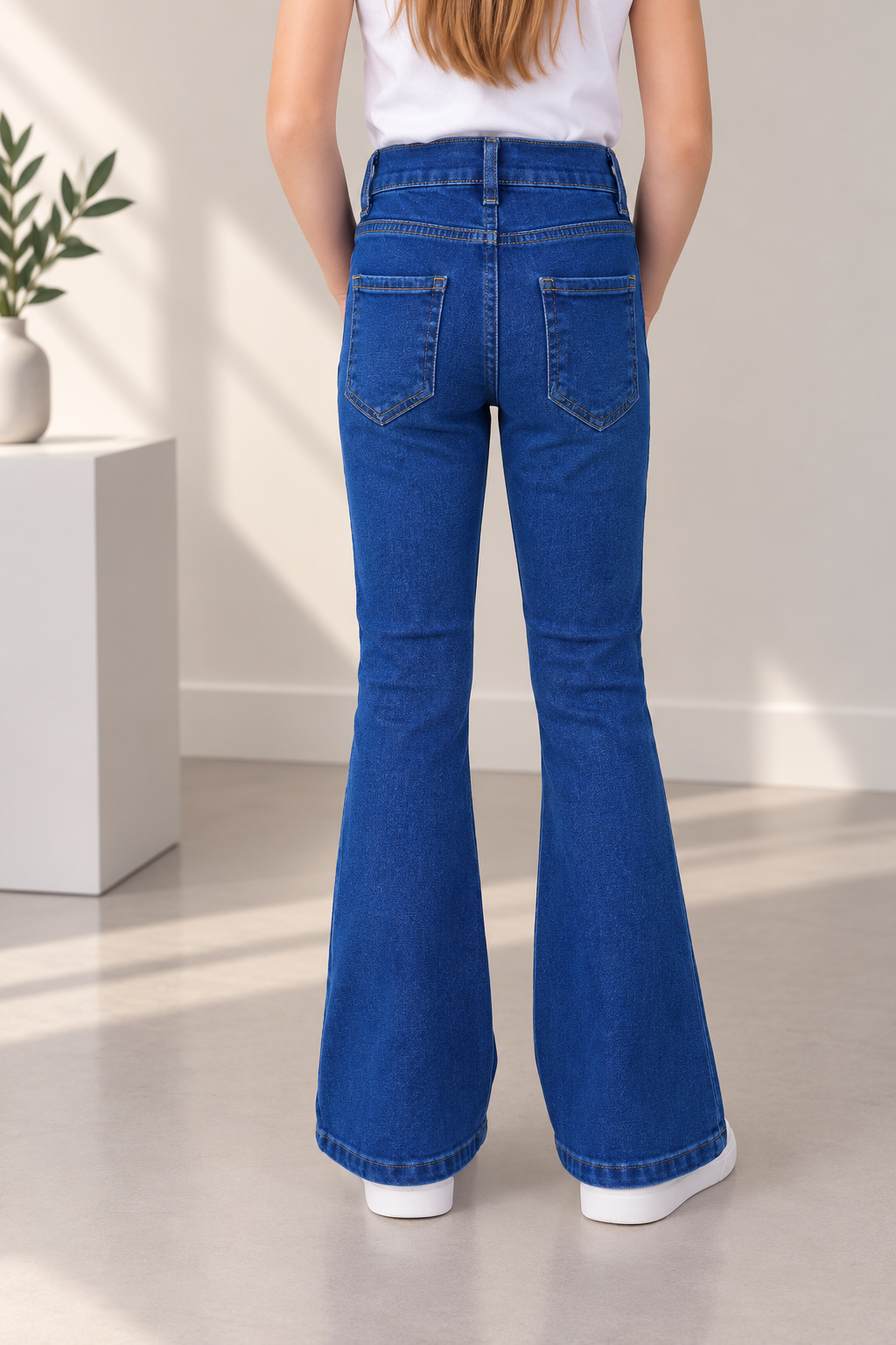 kız çocuk İspanyol paça jean pantolon