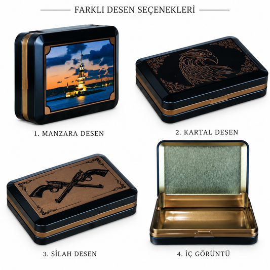 Şık Tasarımlı Kapaklı Metal Sigara Tabakası