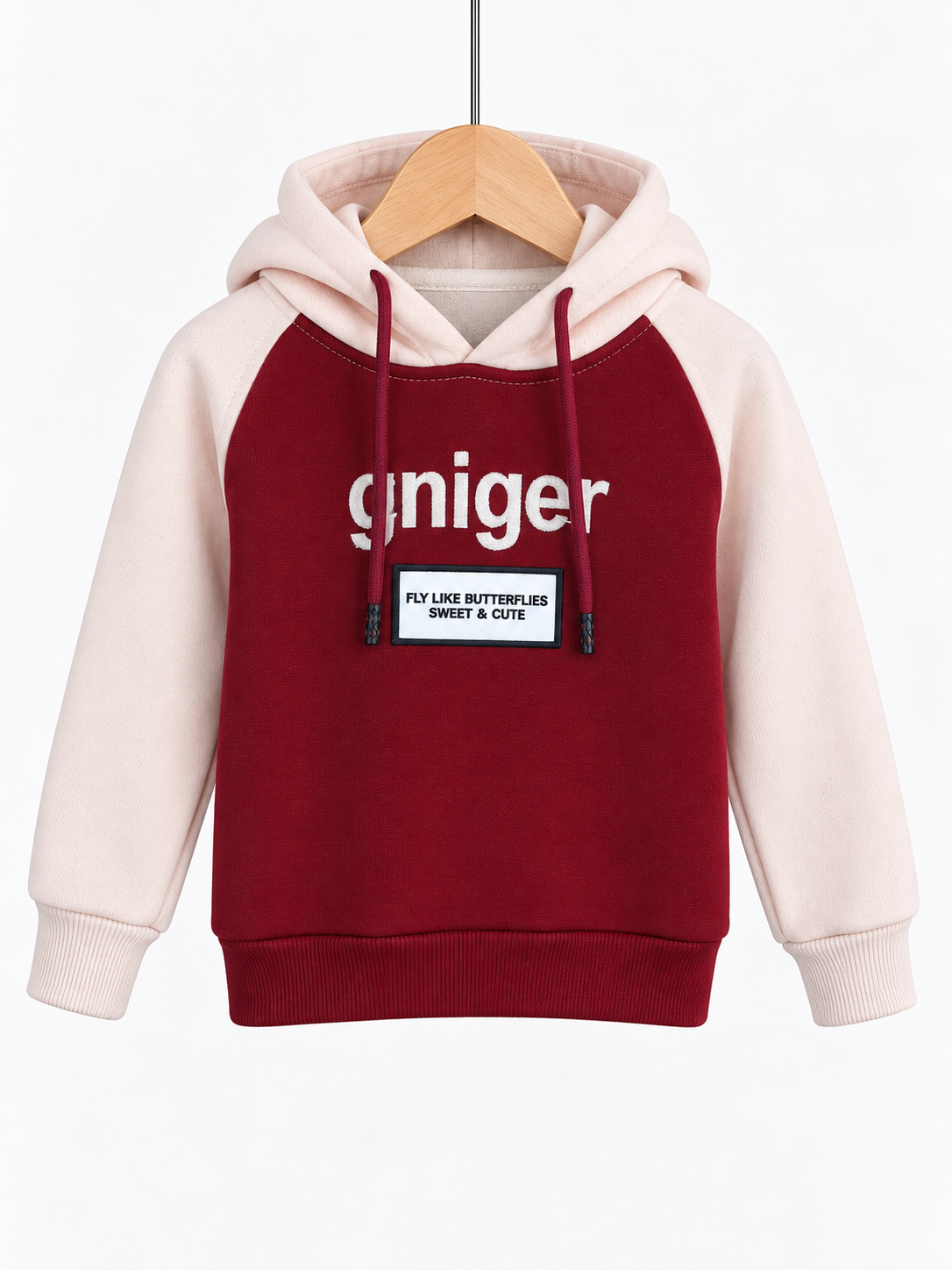 Detaylı Bordo Kapüşonlu Sweatshirt