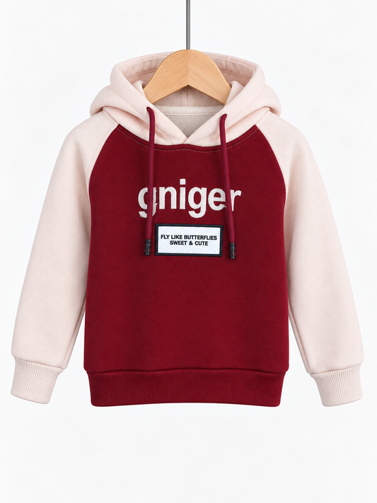 Detaylı Bordo Kapüşonlu Sweatshirt